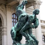 Serbia, Belgrade: sculpture in front of parliament building;  the meaning