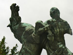 Serbia, Belgrade: another sculpture in front of parliament building;  the