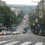 Serbia, Belgrade: looking down one of the main streets