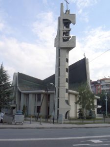 Macedonia, Skopje: modern church in city center