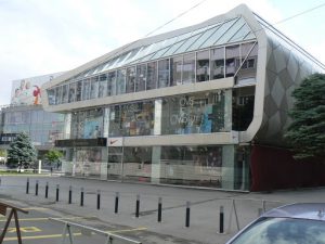 Macedonia, Skopje: modern building in city center