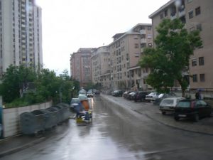 Macedonia, Skopje: typical residential street
