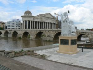 Macedonia, Skopje: 15th century stone bridge over the Vardar