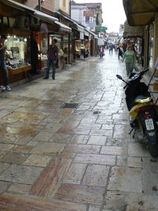 Macedonia, Skopje: pretty pavement stones in the Carsija (Turkish bazaar)