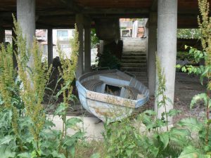 Macedonia, Lake Ohrid: discarded boat