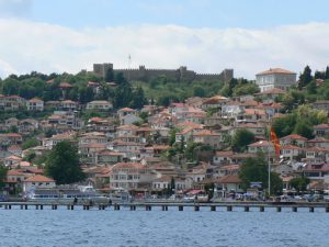 Macedonia, Lake Ohrid: view of the city and fortress
