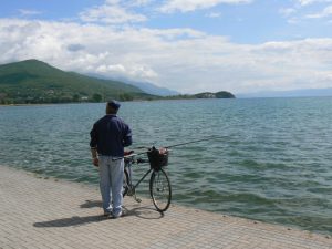 Macedonia, Lake Ohrid - fisherman