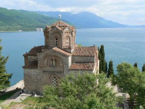 Macedonia, Lake Ohrid: exquisite setting of the Sveti Jovan church