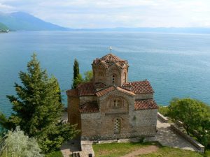 Macedonia, Lake Ohrid: exquisite setting of the Sveti Jovan church