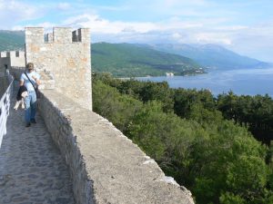 Macedonia, Lake Ohrid: lake view from 10th century Car Samoil's