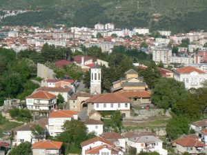 Macedonia, Lake Ohrid: view of the city from Car Samoil's