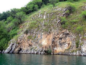 Macedonia, Lake Ohrid: ancient rock formations