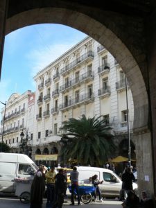 Looking through the Port du France to the colonial buildings