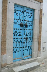 Many doors in the medina are decorated with patterns of