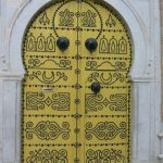 Many doors in the medina are decorated with patterns of