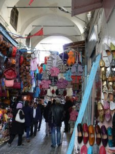 Medina narrow souq alley.