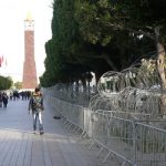 Barbed wire along Avenue Bourguiba. In the 2011 revolution the