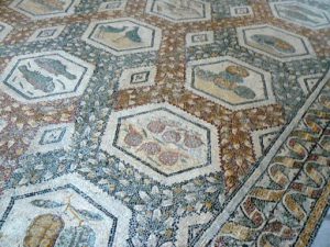 Tunisia: Bardo Museum floor mosaic detail;