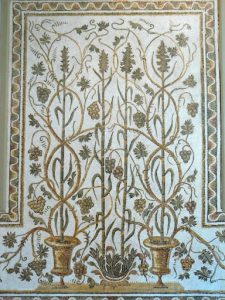 Tunisia: Bardo Museum beautiful mosaic detail of fruit trees