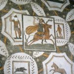 Tunisia: Bardo Museum mosaic detail of hunting images