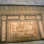 Tunisia: Bardo Museum Carthage room floor mosaic detail; Many of the