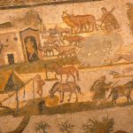 Tunisia: Bardo Museum Carthage room floor mosaic detail