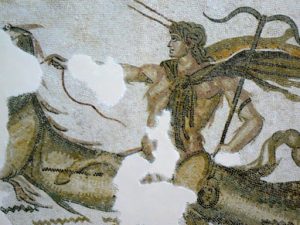 Tunisia: Bardo Museum mosaic detail of charioteer