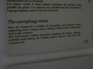 Tunisia: Bardo Museum sarcophagi room label