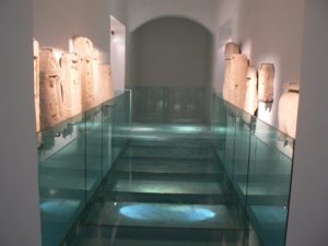 Tunisia: Bardo Museum glass floor entry to sarcophagi rooms