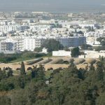 Tunisia: overview of modern Carthage Roman catacombs in foreground