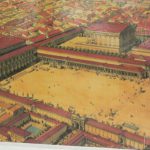 Tunisia: Carthage reconstruction painting of the ancient forum and acropolis