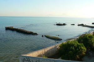 Tunisia: Carthage - remnant harbor stones of the ancient city