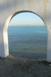 Tunisia: Carthage - archway view of the Mediterranean