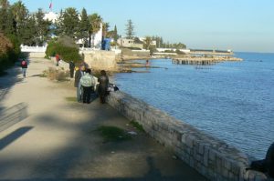 Tunisia: Carthage - seaside walkway