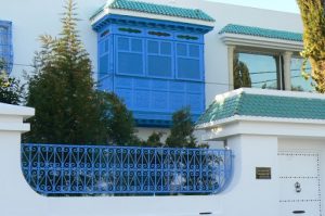 Tunisia: Carthage - modern house with moorish window detail