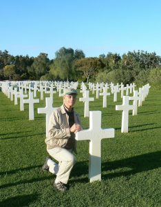 Tunisia, Carthage cemetery - Richard at grave of Foy Draper