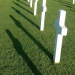 Tunisia, Carthage cemetery manicured lawn and shadows