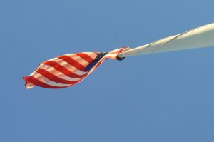 Tunisia, Carthage American flag at the American war cemetery