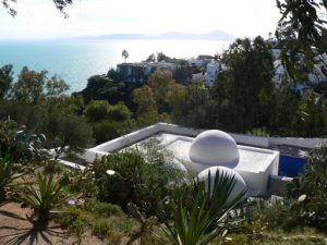 Tunisia, Sidi Bou Said sea from the palace Ennejma Ezzahra