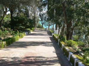 Tunisia, Sidi Bou Said, entry walk to the palace Ennejma
