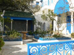 Tunisia, Sidi Bou Said, one of the gardens of the