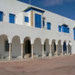Tunisia, Sidi Bou Said, front facade of the palace Ennejma