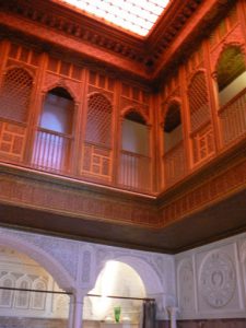 Tunisia, Sidi Bou Said, interior delicate  traceries of woodwork in