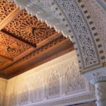 Tunisia, Sidi Bou Said, intricate stucco carved arches  and delicate