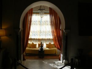 Tunisia, Sidi Bou Said, window in the wife's  bedroom in