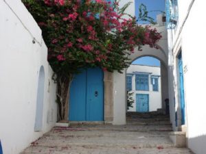 Tunisia, Sidi Bou Said town scene