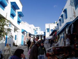 Tunisia, Sidi Bou Said pedestrian street