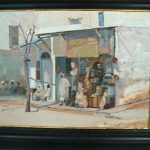 Tunisia, Sidi Bou Said, Baron Rodolfe's painting  of Arab market