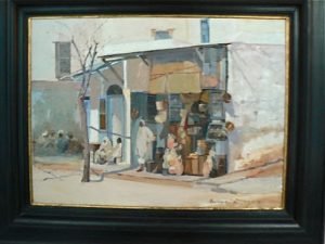 Tunisia, Sidi Bou Said, Baron Rodolfe's painting  of Arab market