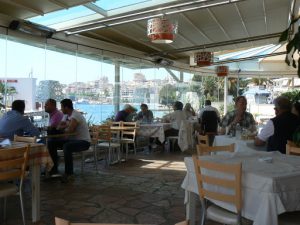 Albania, Saranda city - waterfront restaurant